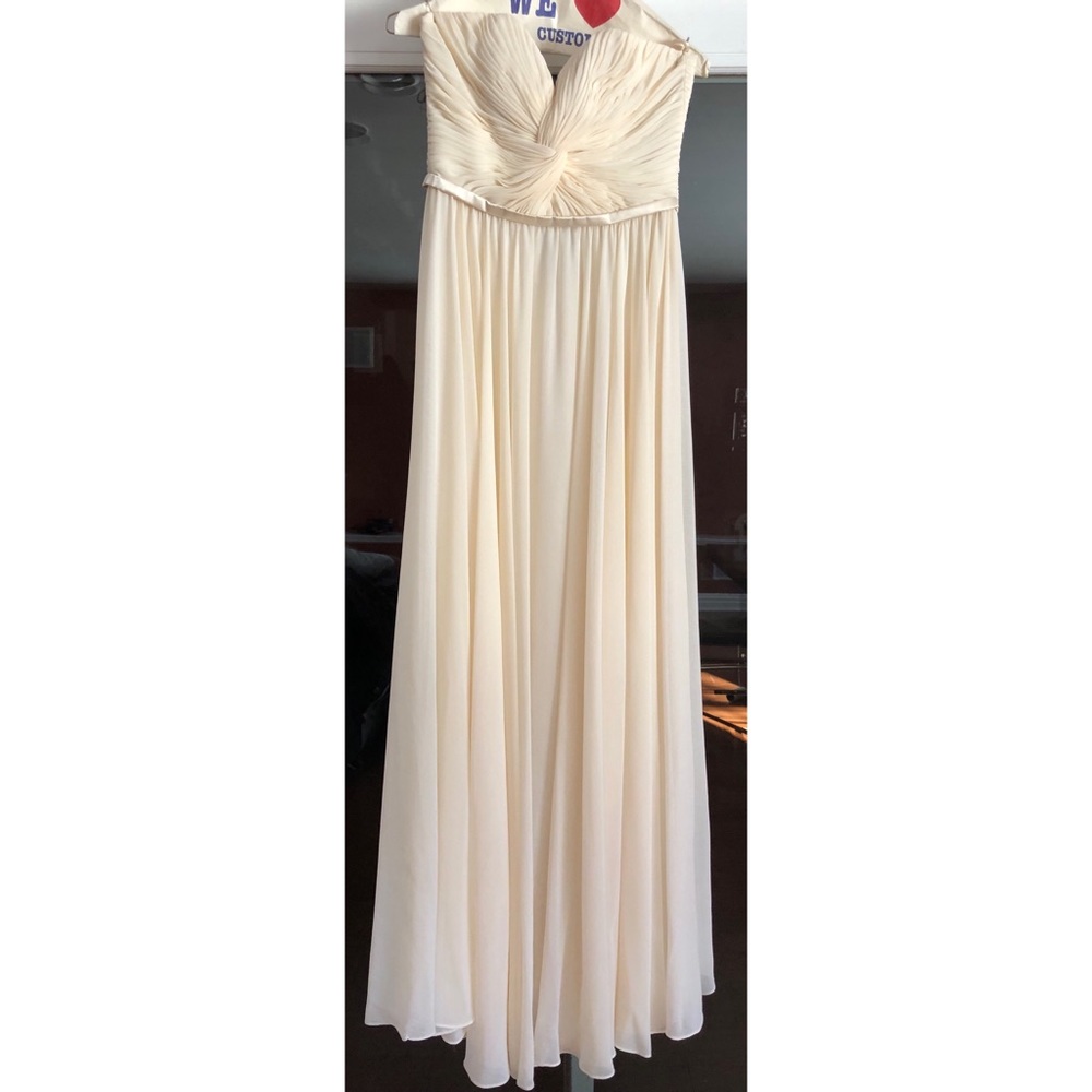 Strapless white ivory dress